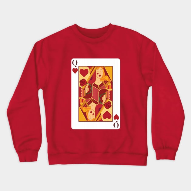 Queen of Hearts Playing Card Crewneck Sweatshirt by Woah_Jonny